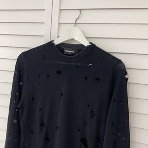 DSQUARED2 Distressed Black Wool Sweater S
